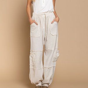 Pol Designed Boho Chic Casual Pants Jogger with Elastic Band